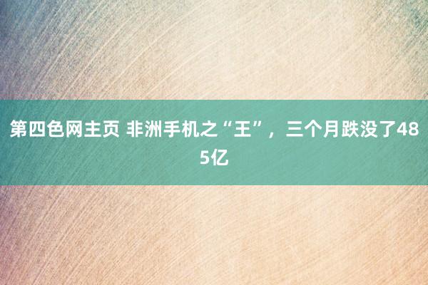 第四色网主页 非洲手机之“王”，三个月跌没了485亿