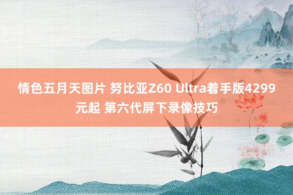 情色五月天图片 努比亚Z60 Ultra着手版4299元起 第六代屏下录像技巧