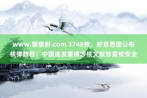 www.狠狠射.com 3748枚，好意思国公布核弹数目！中国连发重磅涉核文献珍爱核安全