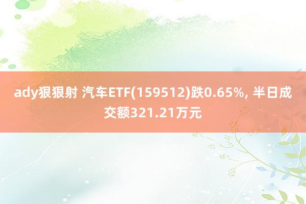 ady狠狠射 汽车ETF(159512)跌0.65%， 半日成交额321.21万元