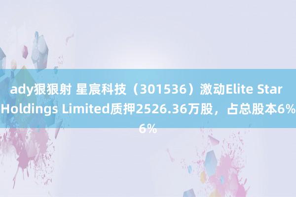 ady狠狠射 星宸科技（301536）激动Elite Star Holdings Limited质押2526.36万股，占总股本6%