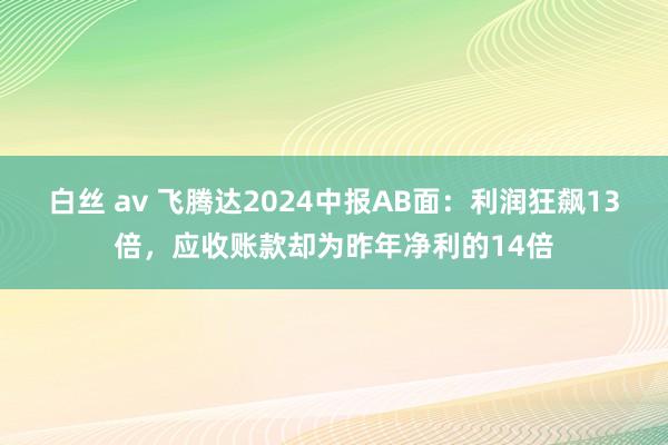 白丝 av 飞腾达2024中报AB面：利润狂飙13倍，应收账款却为昨年净利的14倍