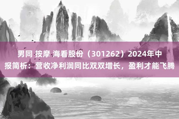 男同 按摩 海看股份（301262）2024年中报简析：营收净利润同比双双增长，盈利才能飞腾