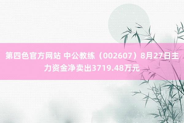 第四色官方网站 中公教练（002607）8月27日主力资金净卖出3719.48万元