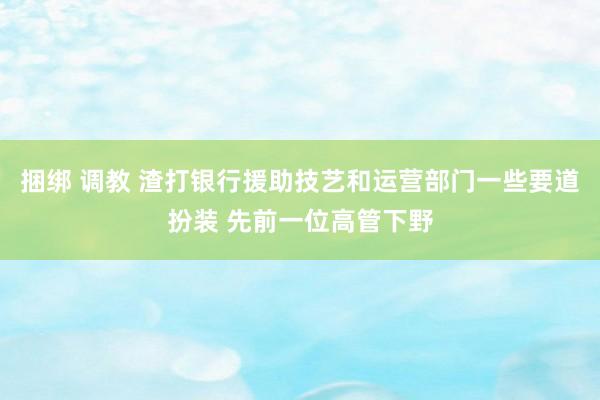 捆绑 调教 渣打银行援助技艺和运营部门一些要道扮装 先前一位高管下野