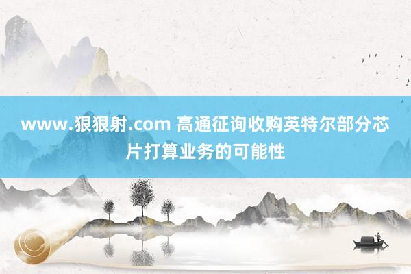 www.狠狠射.com 高通征询收购英特尔部分芯片打算业务的可能性