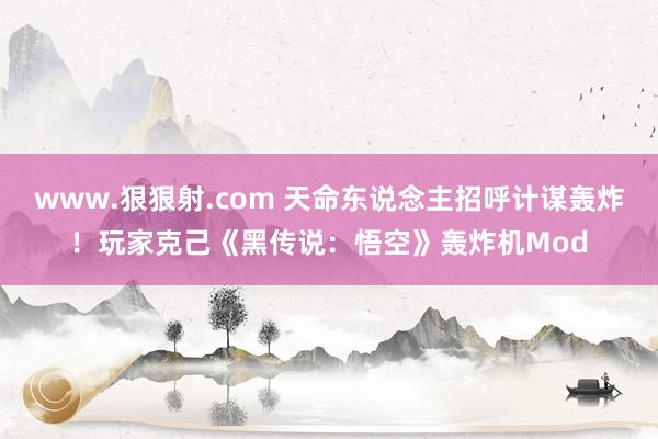 www.狠狠射.com 天命东说念主招呼计谋轰炸！玩家克己《黑传说：悟空》轰炸机Mod