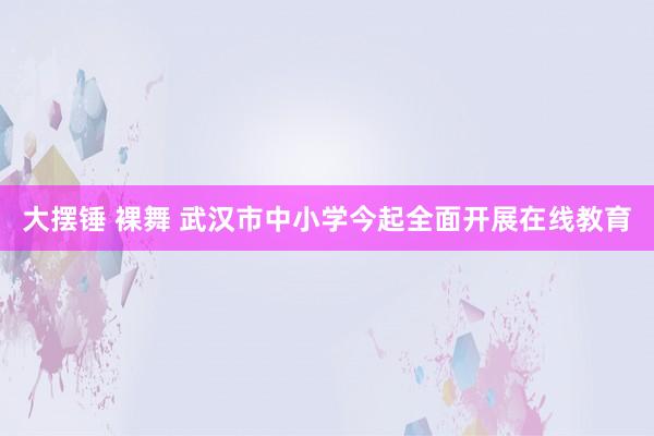 大摆锤 裸舞 武汉市中小学今起全面开展在线教育