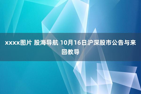 xxxx图片 股海导航 10月16日沪深股市公告与来回教导